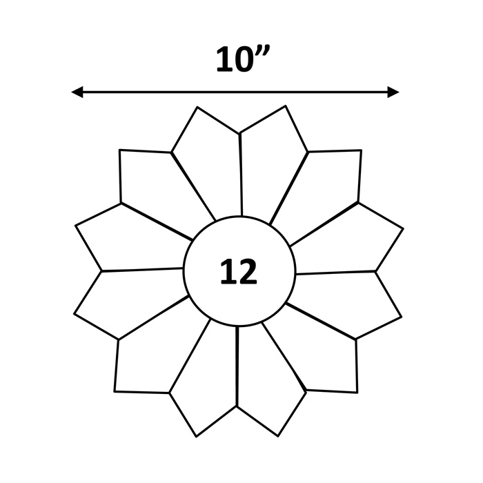 12-Petal Chrysanthemum (10" diameter)