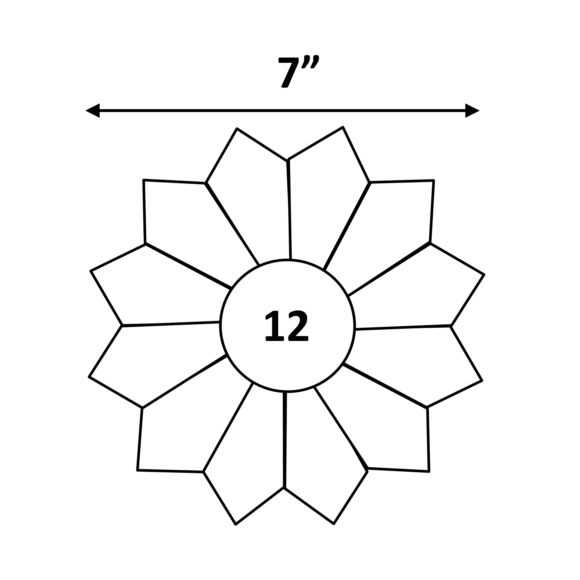 12-Petal Chrysanthemum (7" diameter)