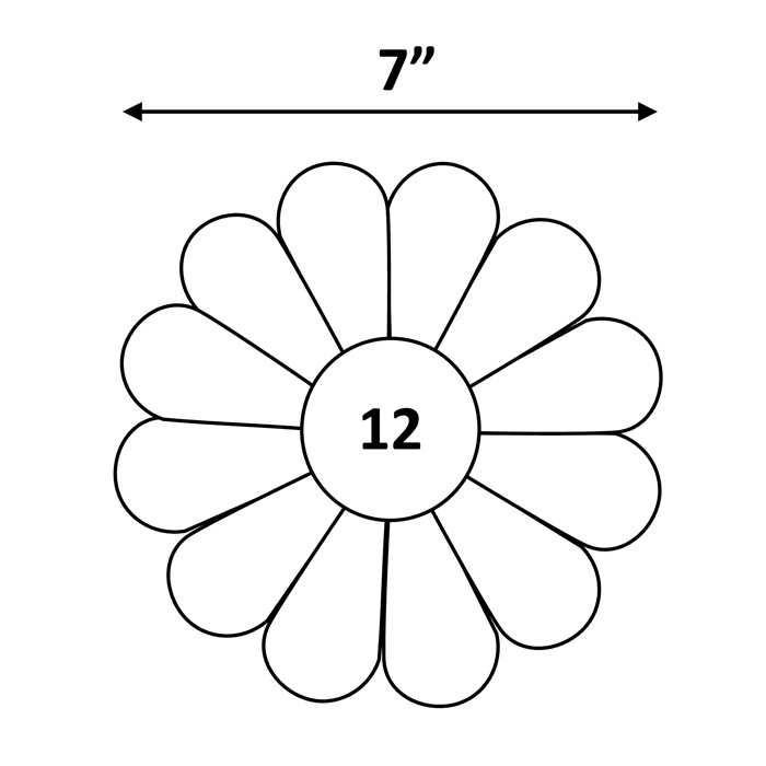 12-Petal Dresden Plate (7" diameter)
