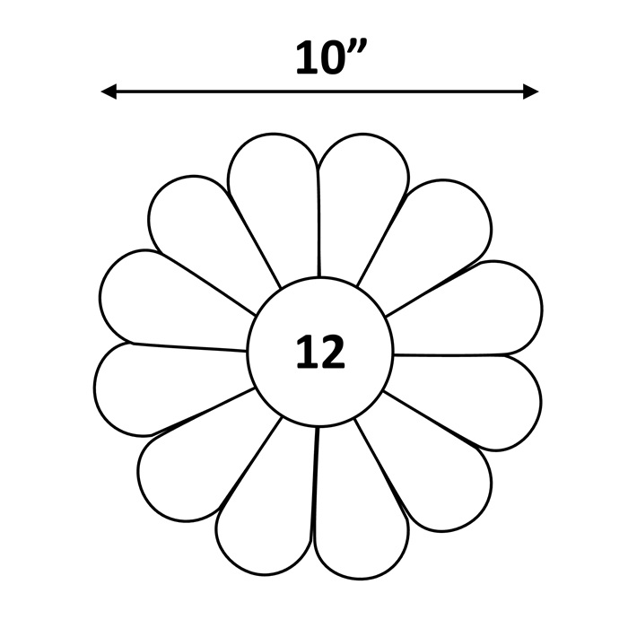 12-Petal Dresden Plate (10" diameter)