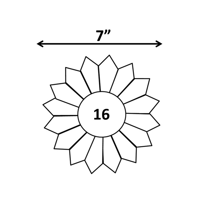 16-Petal Chrysanthemum  (7" diameter)