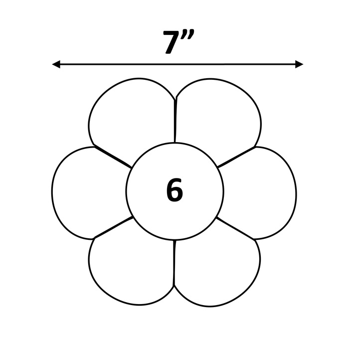 6-Petal Dresden Plate (7" diameter)