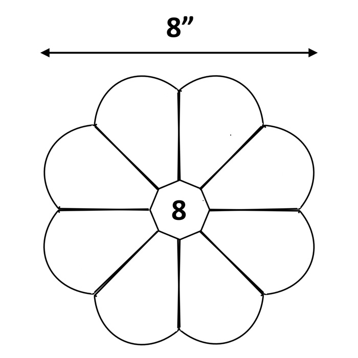 8-Petal Dresden Plate (8" diameter)