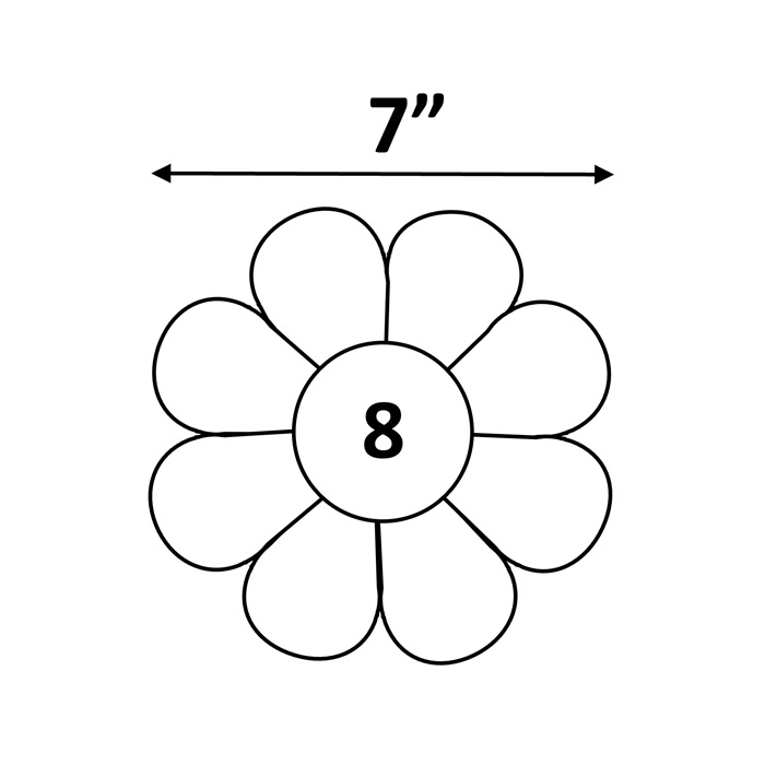 8-Petal Dresden Plate (7" diameter)