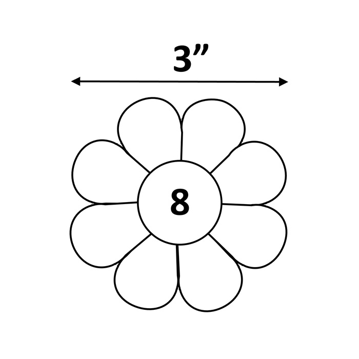 8-Petal Dresden (3" diameter)