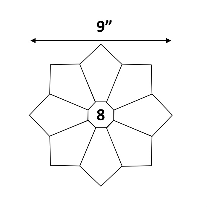 8-Petal Chrysanthemum (9" diameter)