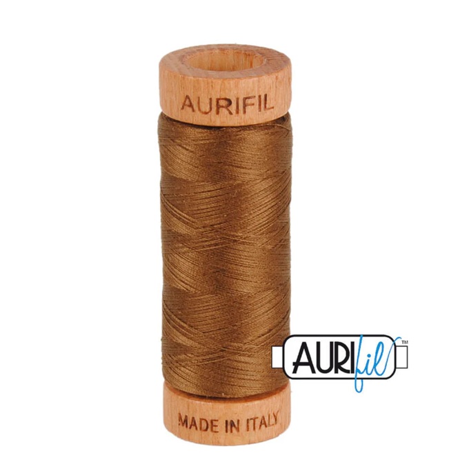 AURIFIL MAKO 80 Cotton Thread  2372 Dark Antique Gold